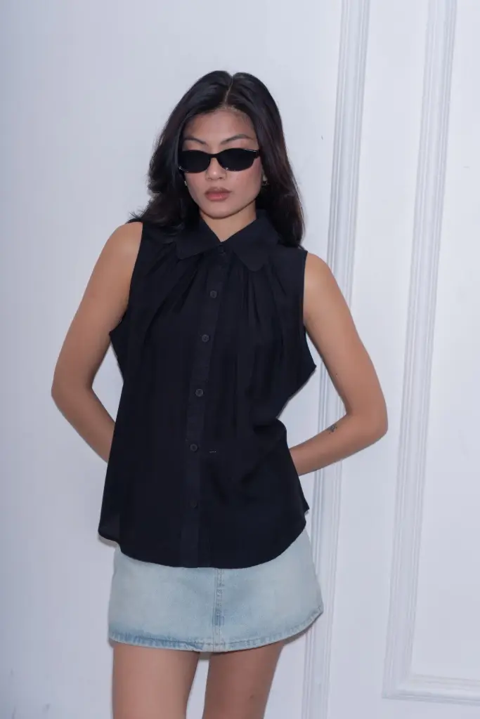 HB SS26-30 PLEATED SOLID SHIRT