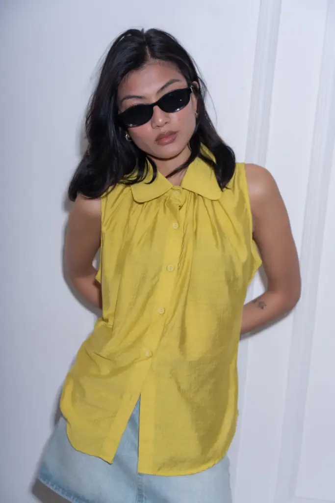 HB SS26-30 PLEATED SOLID SHIRT