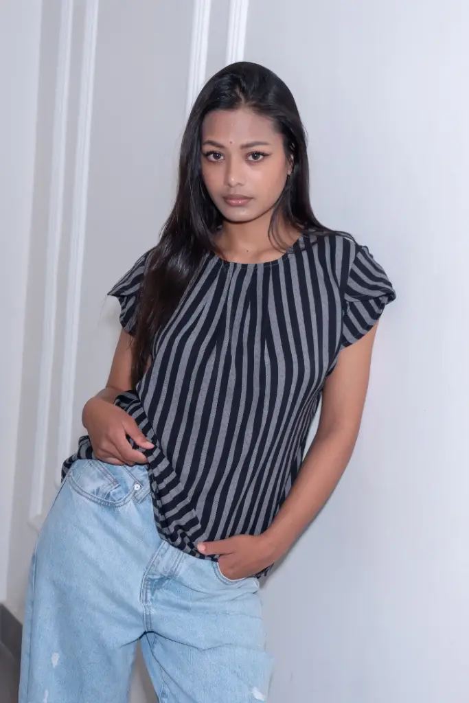 3.63402 HB SS26-88 NIRA BLOUSE TOP (BLACK, M)