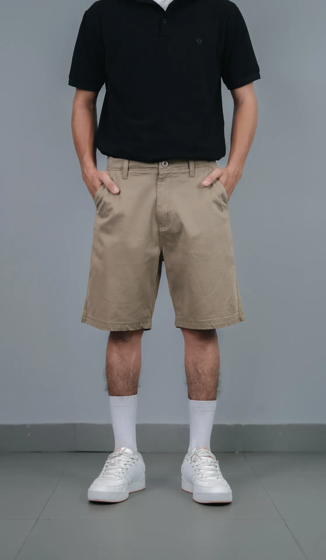 3.64058 BMMH SS26-14 REGULAR HERRINGBONE SHORTS (KHAKI, 29)