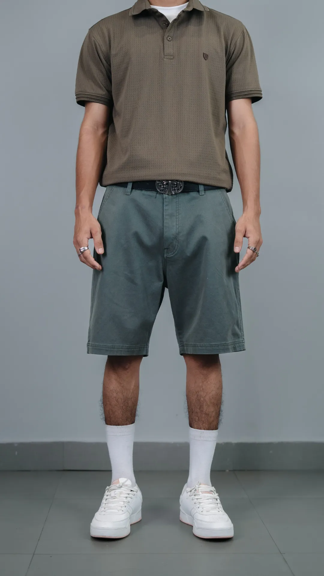 BMMH SS26-14 REGULAR HERRINGBONE SHORTS