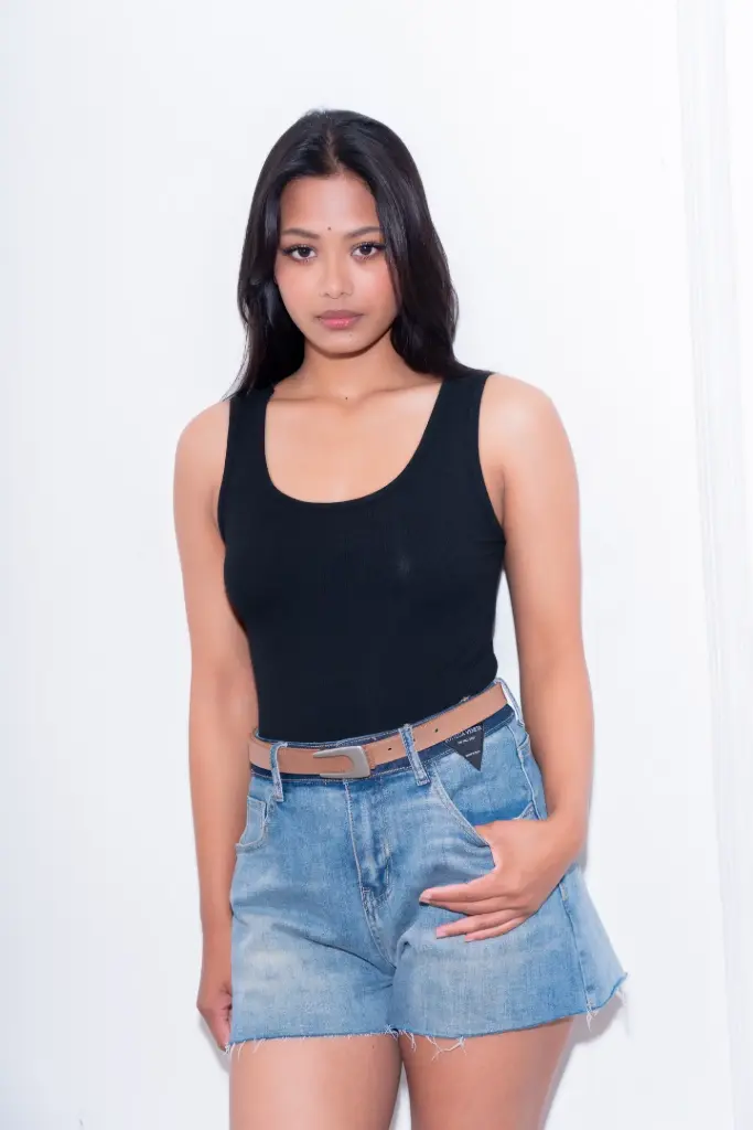 3.64754 HB SS26-74 SQUARE NECK CAMI (BLACK, S)