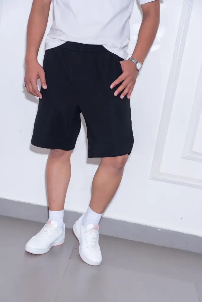 3.65374 HBM SS26-08 PHEWA RELAXED SHORTS (BLACK, S)