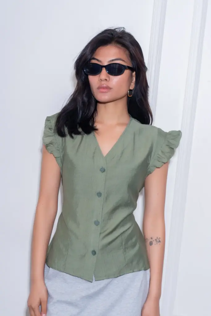 HB SS26-80 PEPLUM BLOUSE