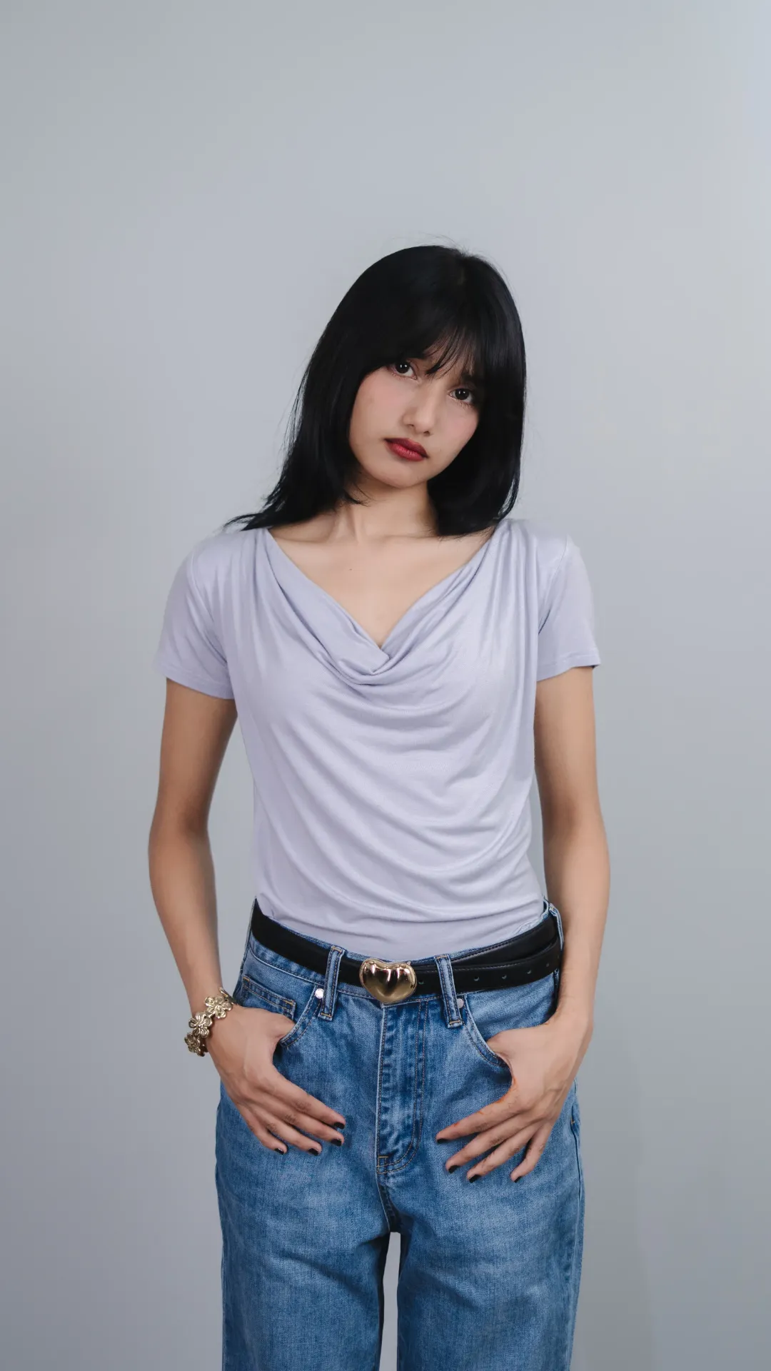 HB SS26-161 COWL NECK TOP