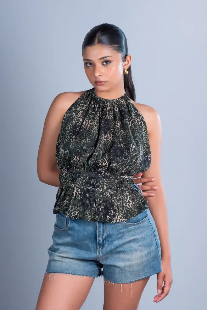 HB SS26-76 BACKLESS PEPLUM TOP