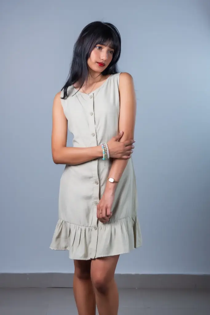 HB SS26-162 PEPLUM DRESS