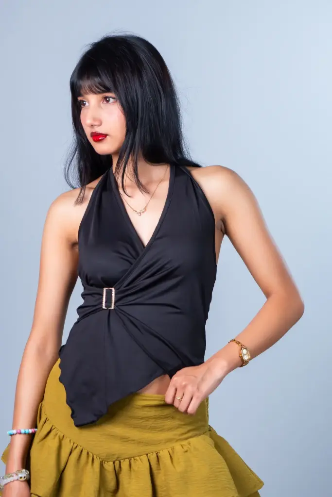 3.69312 HB SS26-178 CYNTHIA TOP (BLACK, S)