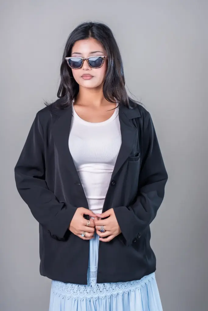3.69622 HB SS26-125 ELEGANT BLAZER (BLACK, M)