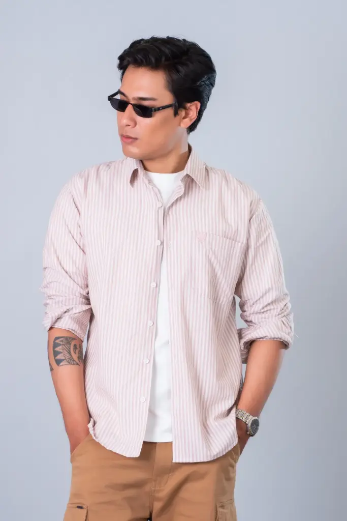 3.70659 BMNL SS26-02 HMLN LINEN SHIRT (PEACH, S)