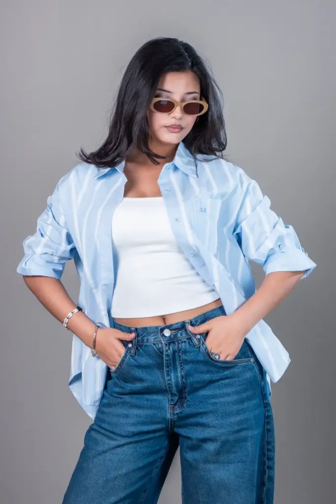 3.70715 9901 LADIES SHIRT (BLUE)