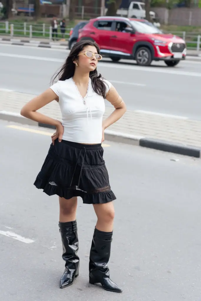 3.71144 1022 MINI SKIRT (BLACK)