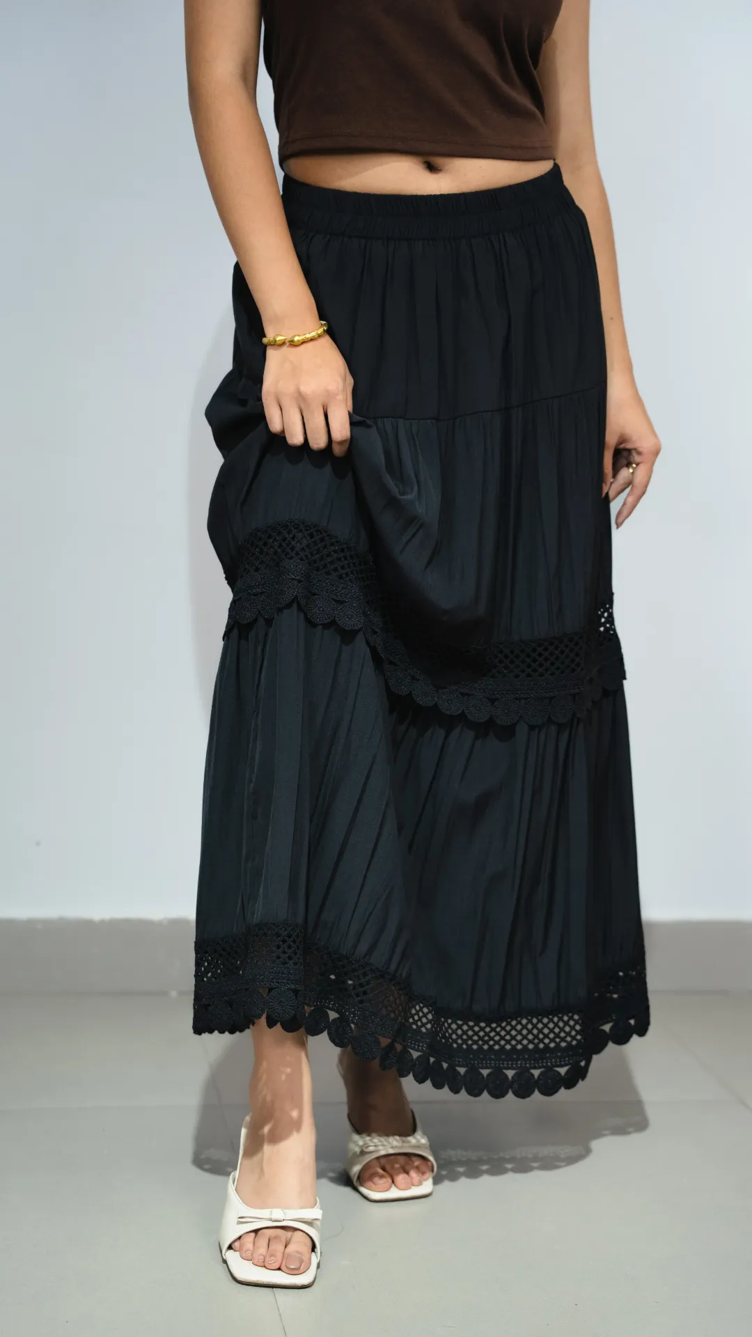 3.71183 639 LONG SKIRT (BLACK)