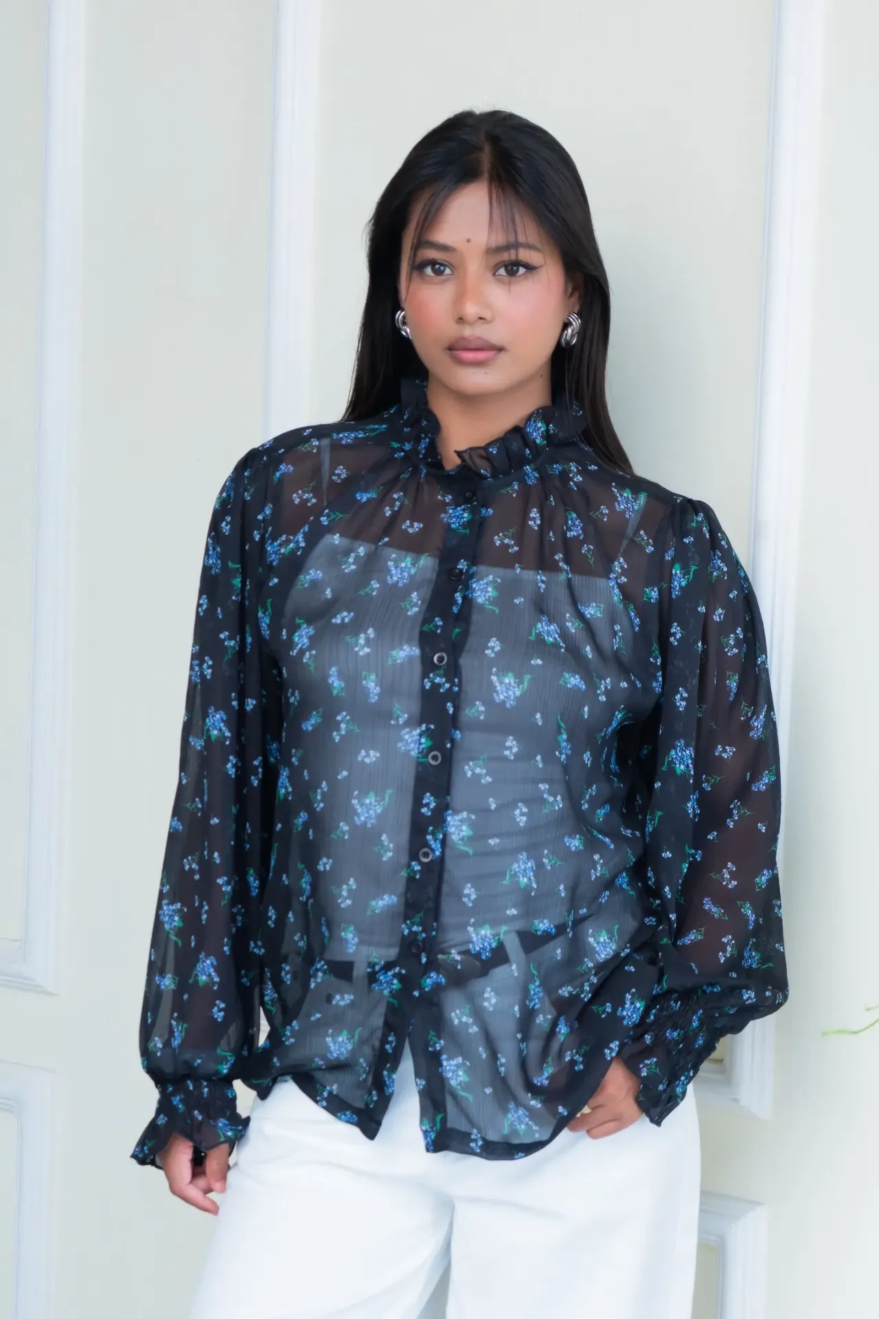 3.94988 BMKS SS26-15 NUMA FRILL BLOUSE (BLACK, S)
