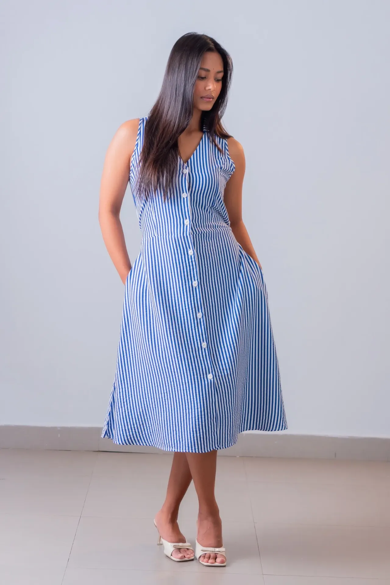 HB SS26-238 CLASSIC BUTTON DOWN DRESS