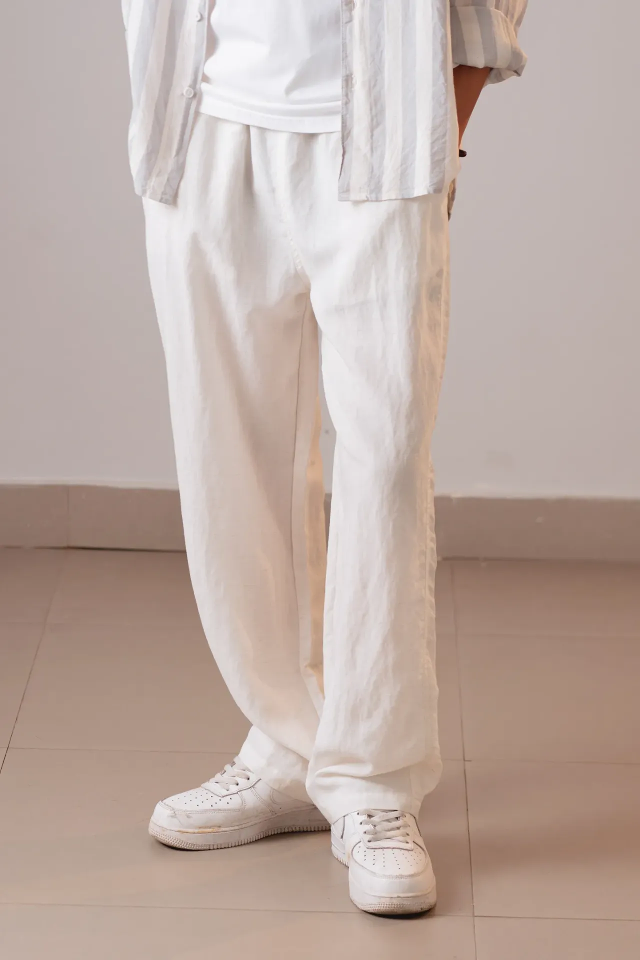 3.97717 HBM SS26-46 NPJ LINEN PANT (BLUE, S)