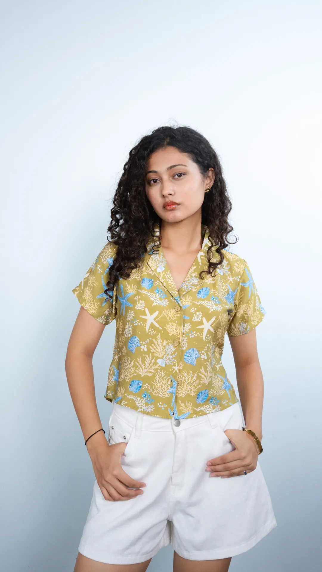 HB SS26-247 CORAL CROP SHIRT