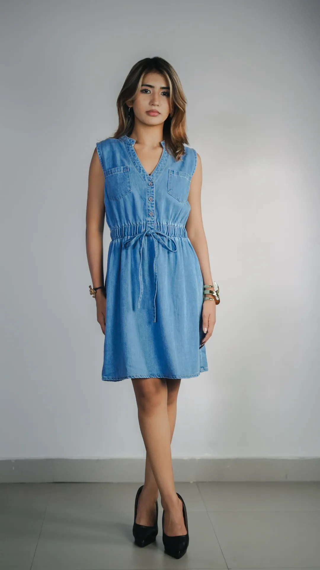 BMO SS26-49 STREAM DENIM DRESS