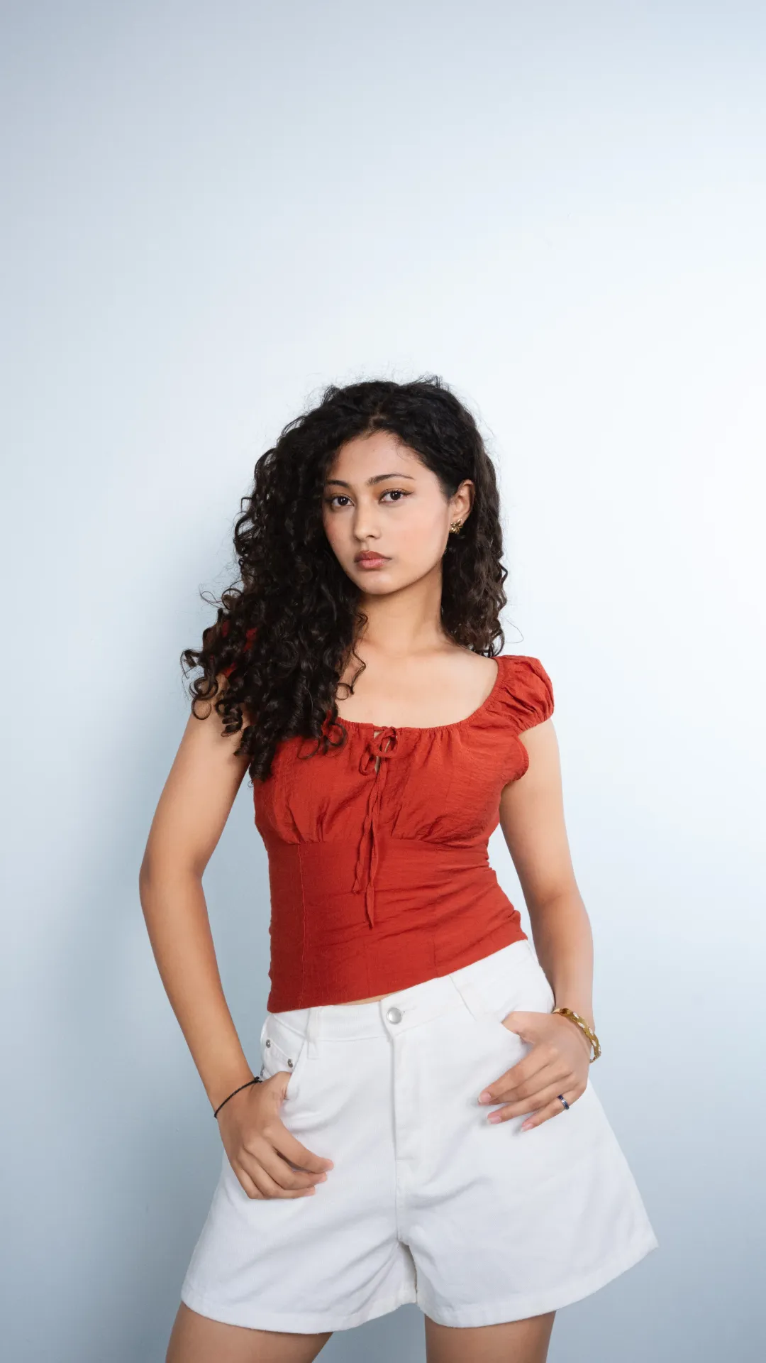 3.98808 BMKS SS26-27 BOHO TIE TOP (RED, S)