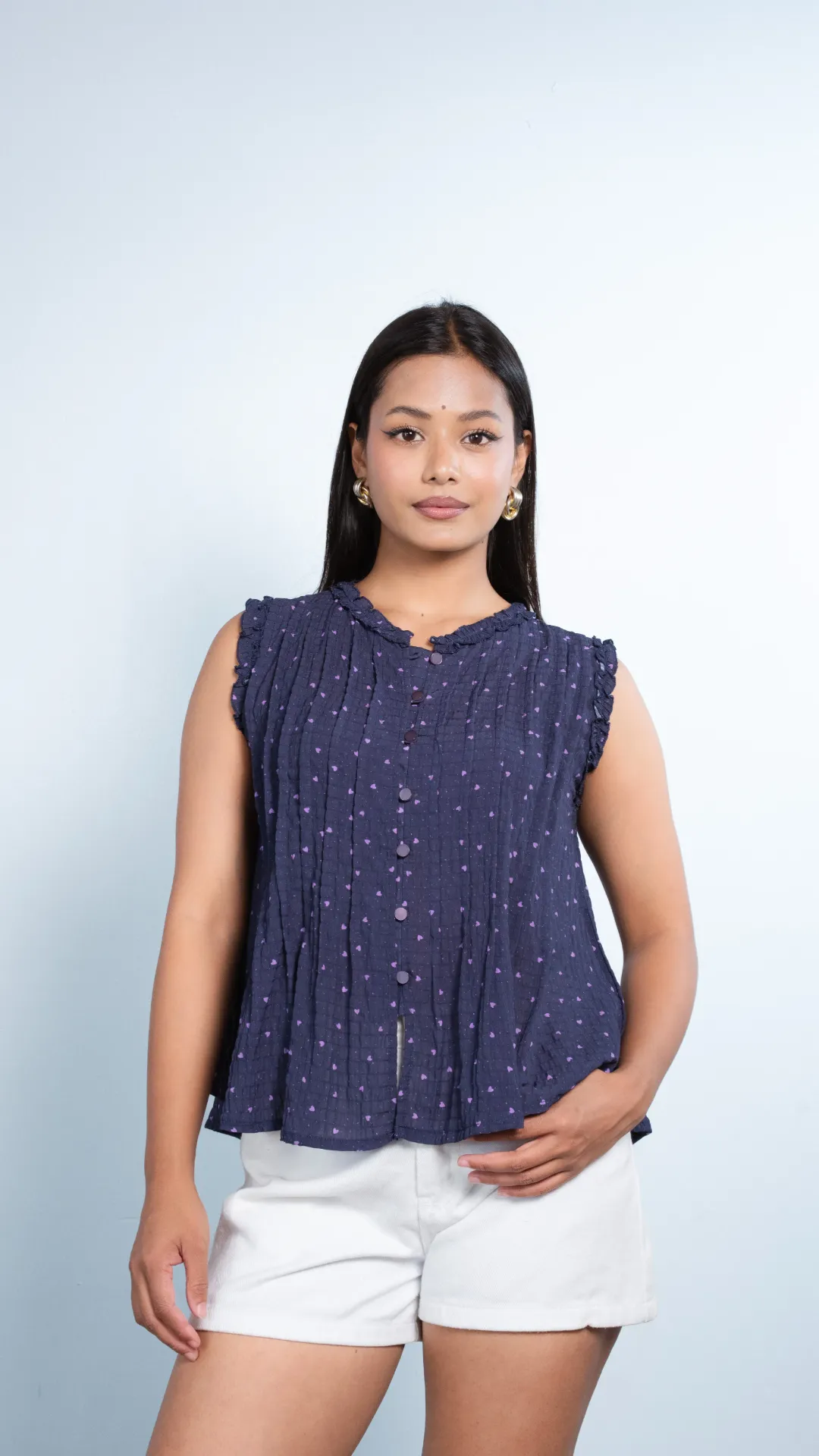 HB SS26-289 PEPLUM RUFFLE TOP