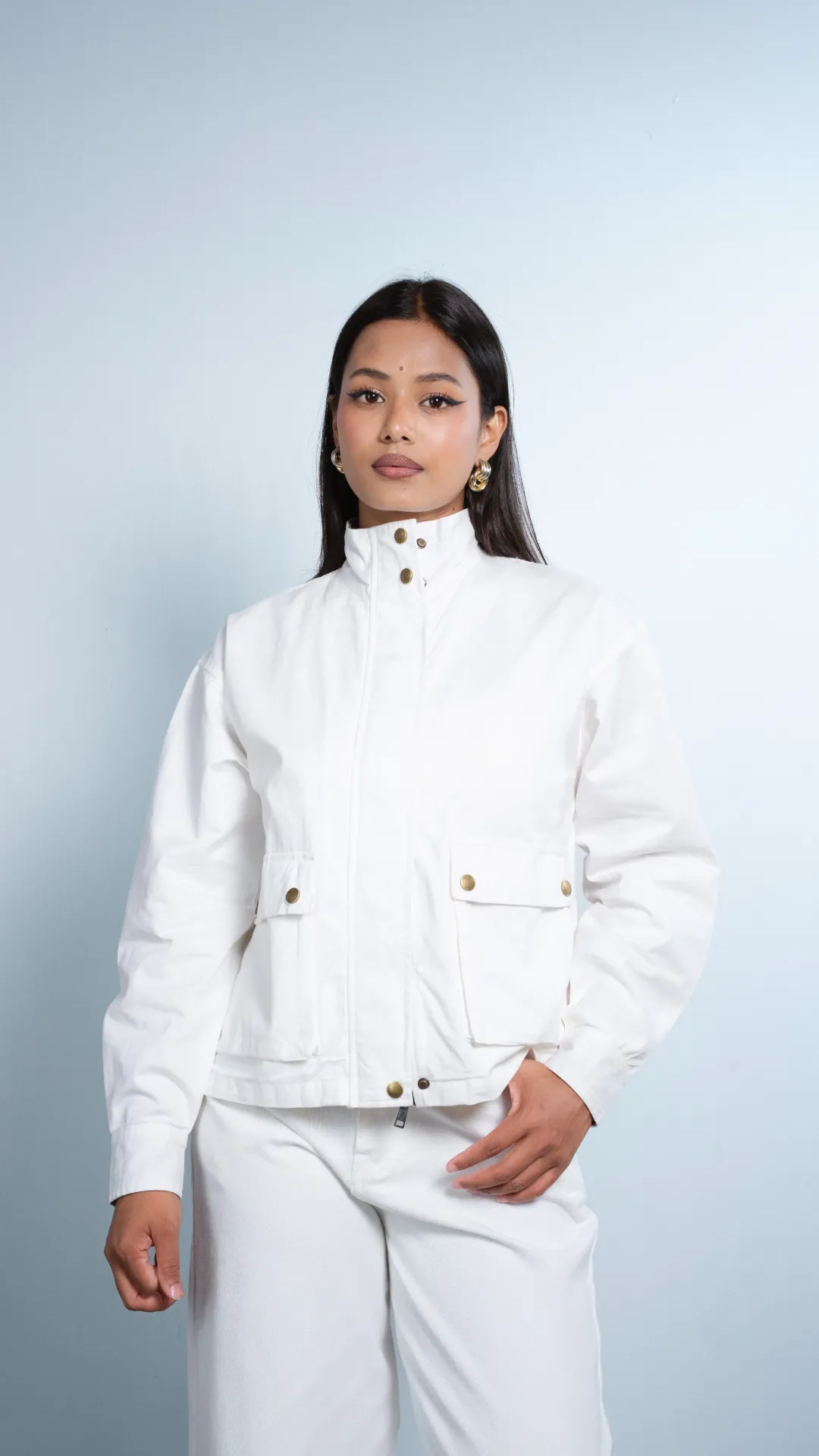 4.05744 BMO SS26-72 SOLACE TWILL JACKET (WHITE, S)